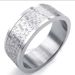 Anello In Titanio Con Teschio E Scrittura Inglese
