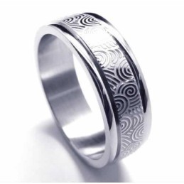 Anello In Titanio Con Due Scanalature Da 6 Mm