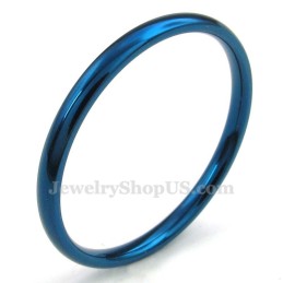 Anello Rotondo Blu In Titanio Da 2 Mm
