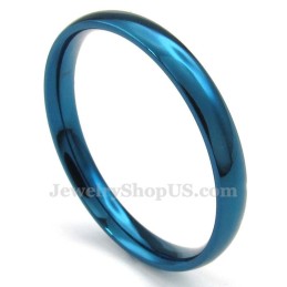 Anello Rotondo Blu In Titanio Da 3 Mm