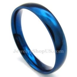 Anello Rotondo Blu In Titanio Da 4 Mm