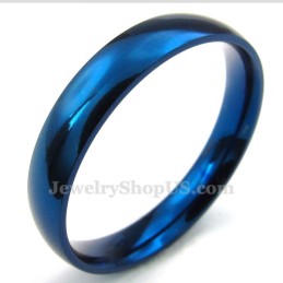 Anello Rotondo Blu In Titanio Da 4 Mm