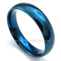 Anello Rotondo Blu In Titanio Da 5 Mm