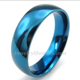 Anello Rotondo Blu In Titanio Da 6 Mm