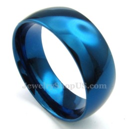Anello Rotondo Blu In Titanio Da 8 Mm