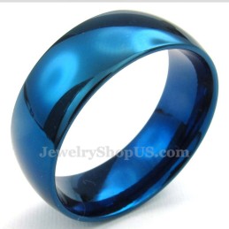 Anello Rotondo Blu In Titanio Da 8 Mm