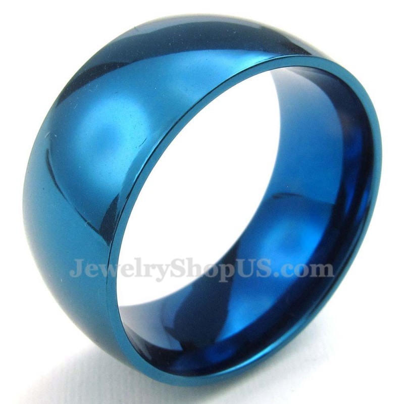 Anello Rotondo Blu In Titanio Da 10 Mm Anello Rotondo Blu In Titanio Da 10 Mm