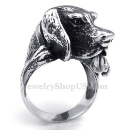 Anello In Titanio A Forma Di Testa Di Cane