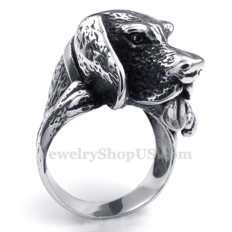 Anello In Titanio A Forma Di Testa Di Cane Anello In Titanio A Forma Di Testa Di Cane