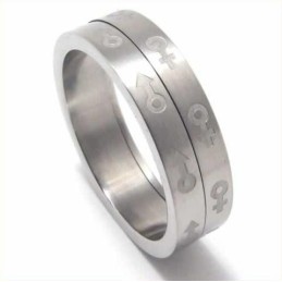 Anello In Titanio Da 6 Mm Con Simbolo Del Sesso