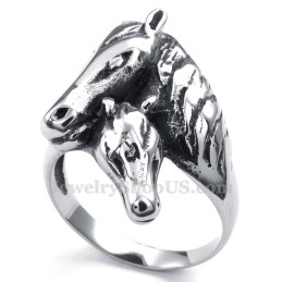 Anello In Titanio A Forma Di Cavallo