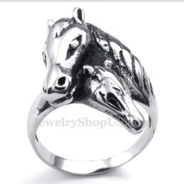 Anello In Titanio A Forma Di Cavallo