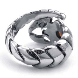 Anello Scorpione In Titanio Con Zircone Rosso