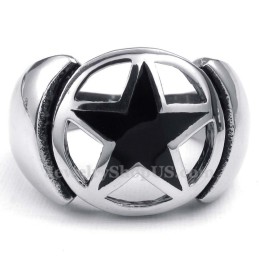 Anello In Titanio A Stella A Cinque Punte