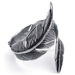 Anello Con Piuma In Titanio