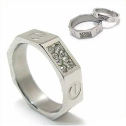 Anello A Fascia In Titanio Intarsiato Con Diamanti Da 6 Mm