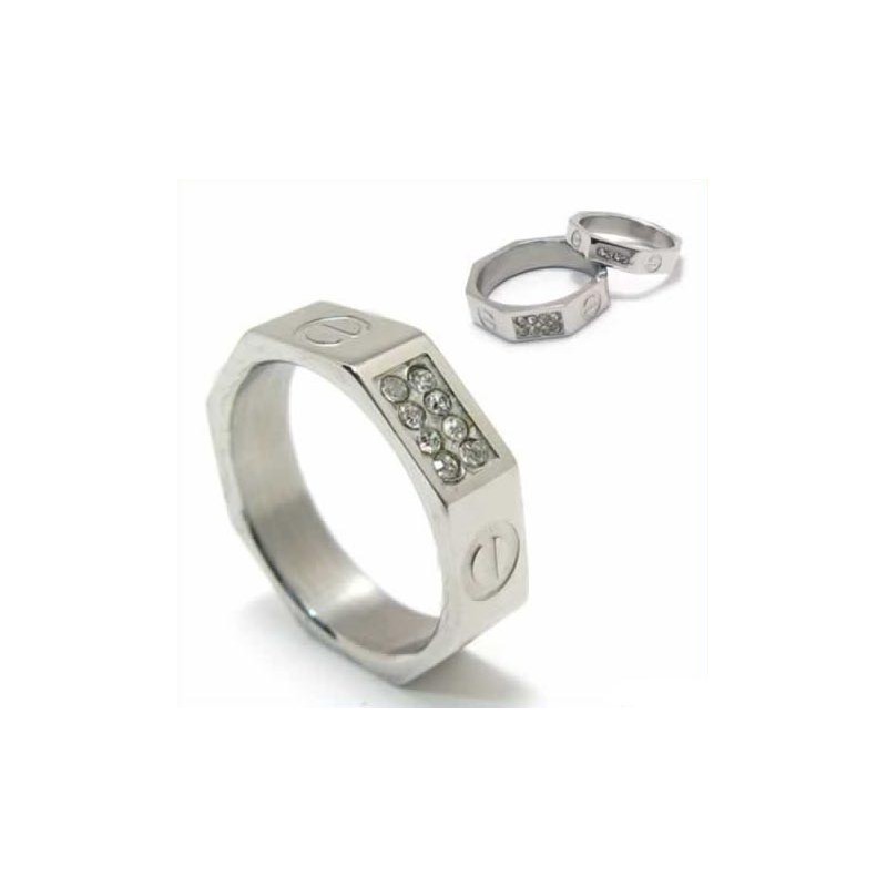 Anello A Fascia In Titanio Intarsiato Con Diamanti Da 6 Mm Anello A Fascia In Titanio Intarsiato Con Diamanti Da 6 Mm