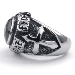 Anello In Titanio Con Zircone Nero