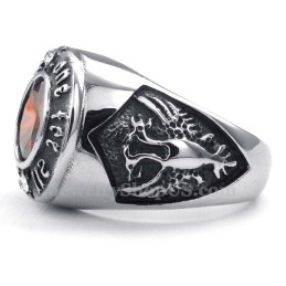 Anello In Titanio Con Zircone Rosso