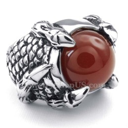 Anello Intarsiato In Agata Nera Al Titanio