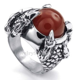 Anello Intarsiato In Agata Nera Al Titanio