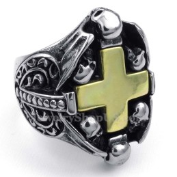 Anello Con Croce In Titanio