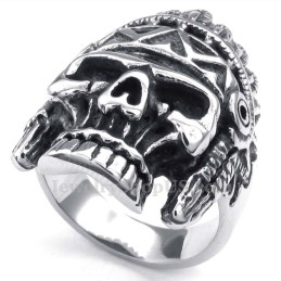 Anello In Titanio Con Teschio Indiano
