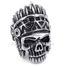 Anello In Titanio Con Teschio Indiano