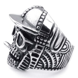 Anello Con Teschio Da Baseball In Titanio