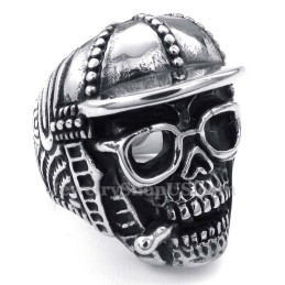 Anello Con Teschio Da Baseball In Titanio