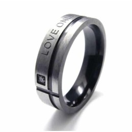 Anello Da Uomo Love Only You In Titanio Nero Da 6 Mm