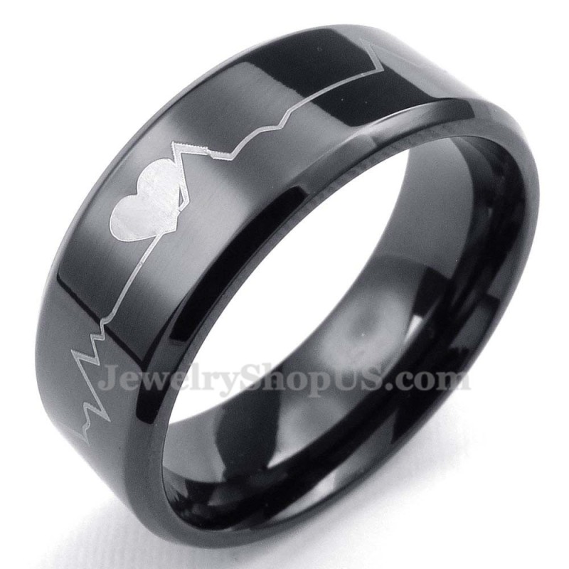 Anello Rotondo In Titanio Nero Anello Rotondo In Titanio Nero