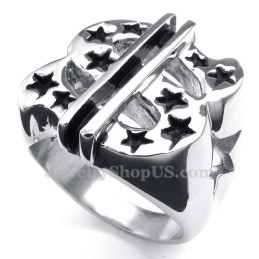 Anello In Titanio Con Simbolo Del Dollaro