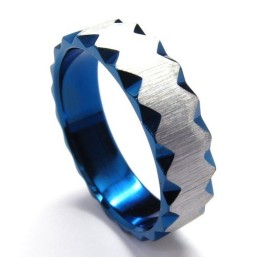 Anello Unisex In Titanio Blu Da 6 Mm