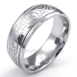 Anello Con Motivo Di Corrosione In Titanio