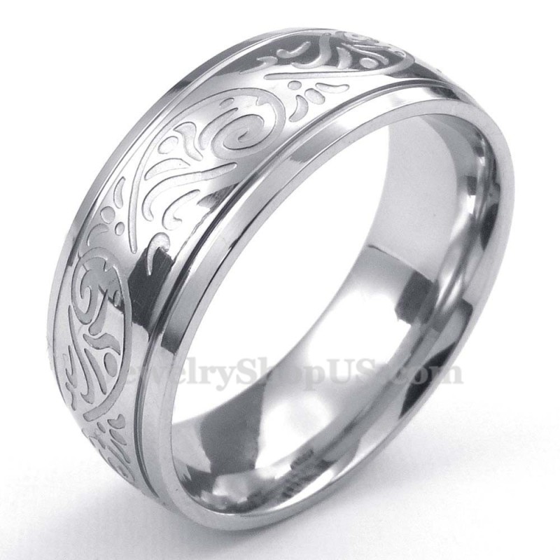 Anello Con Motivo Di Corrosione In Titanio Anello Con Motivo Di Corrosione In Titanio