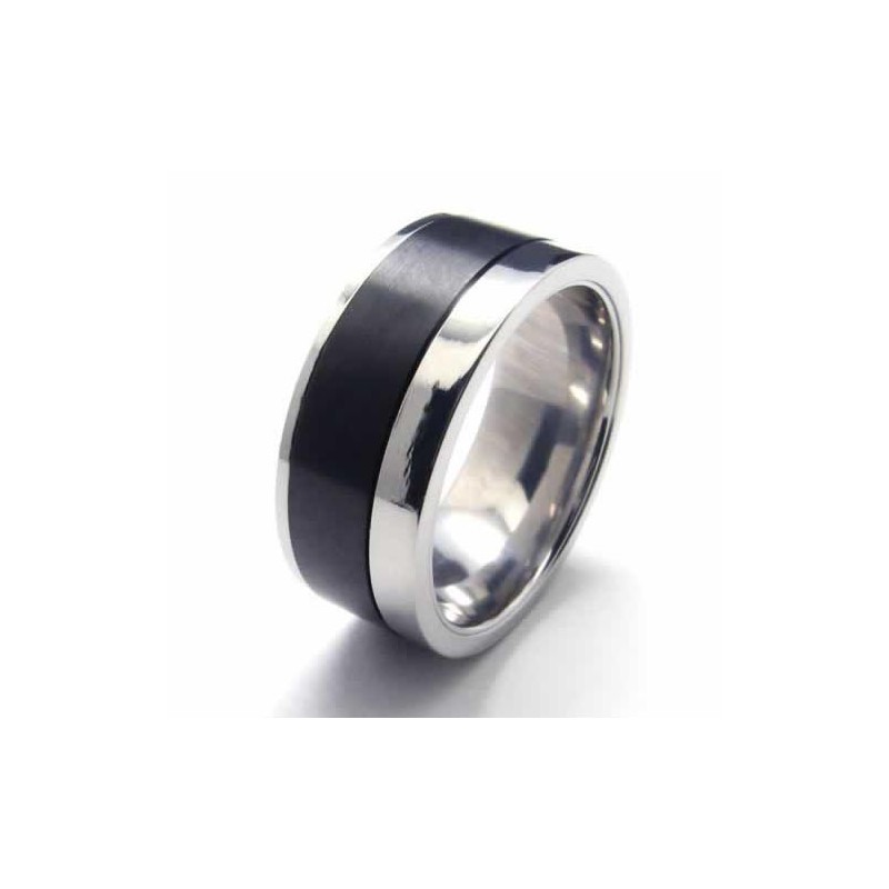 Anello Da Uomo In Titanio Nero Da 8 Mm Anello Da Uomo In Titanio Nero Da 8 Mm
