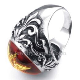 Anello In Titanio Con Stella Di David In Oro