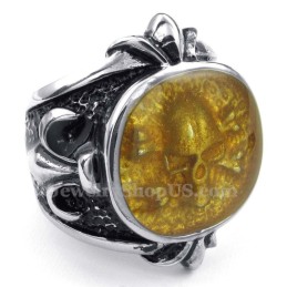 Anello Con Teschio In Polvere Di Titanio