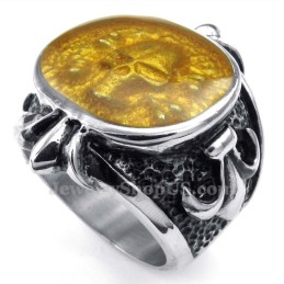Anello Con Teschio In Polvere Di Titanio