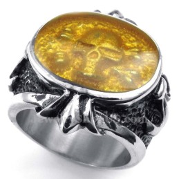Anello Con Teschio In Polvere Di Titanio