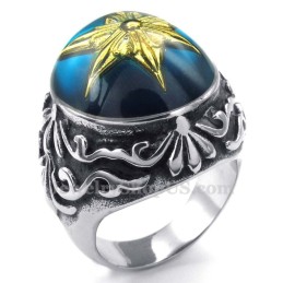 Anello In Titanio Con Stella Di David In Oro