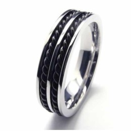 Anello In Titanio Da 5 Mm Con Due Scanalature E Fascia A Catena