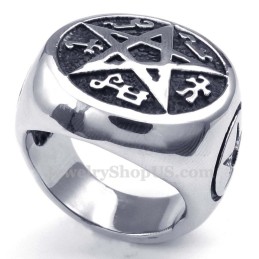 Anello In Titanio A Stella A Cinque Punte