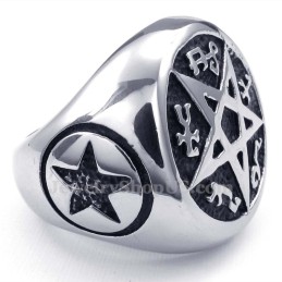 Anello In Titanio A Stella A Cinque Punte