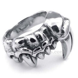 Anello In Titanio Con Denti Da Mostro