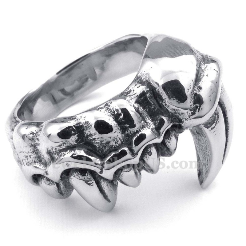 Anello In Titanio Con Denti Da Mostro Anello In Titanio Con Denti Da Mostro