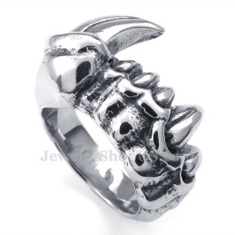 Anello In Titanio Con Denti Da Mostro