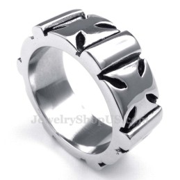 Anello Con Croce In Titanio