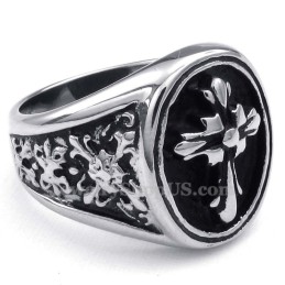 Anello Con Croce In Titanio